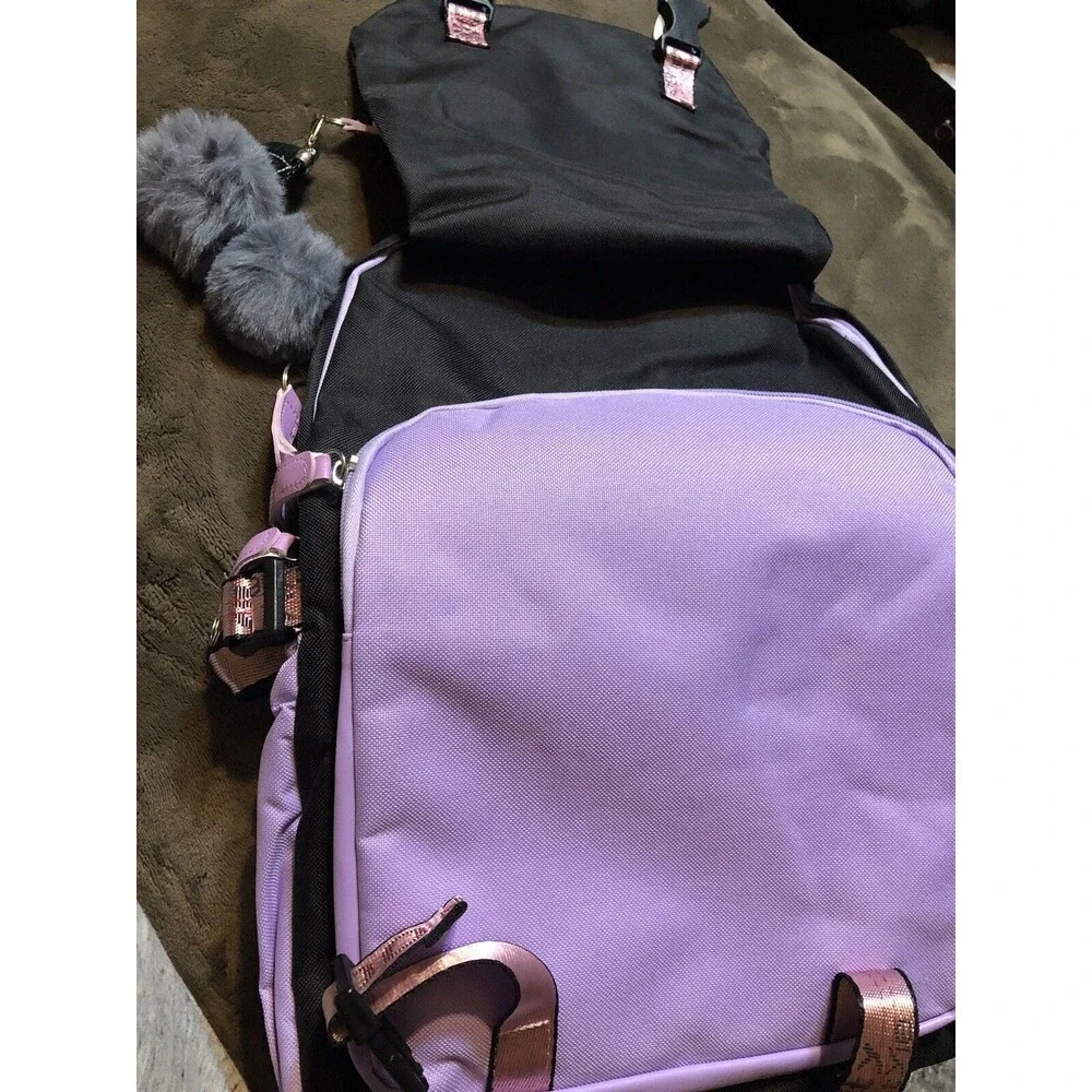 FENGDONG Durable Waterproof Travel Large Laptop Backpack 17.3 Purple -NEW